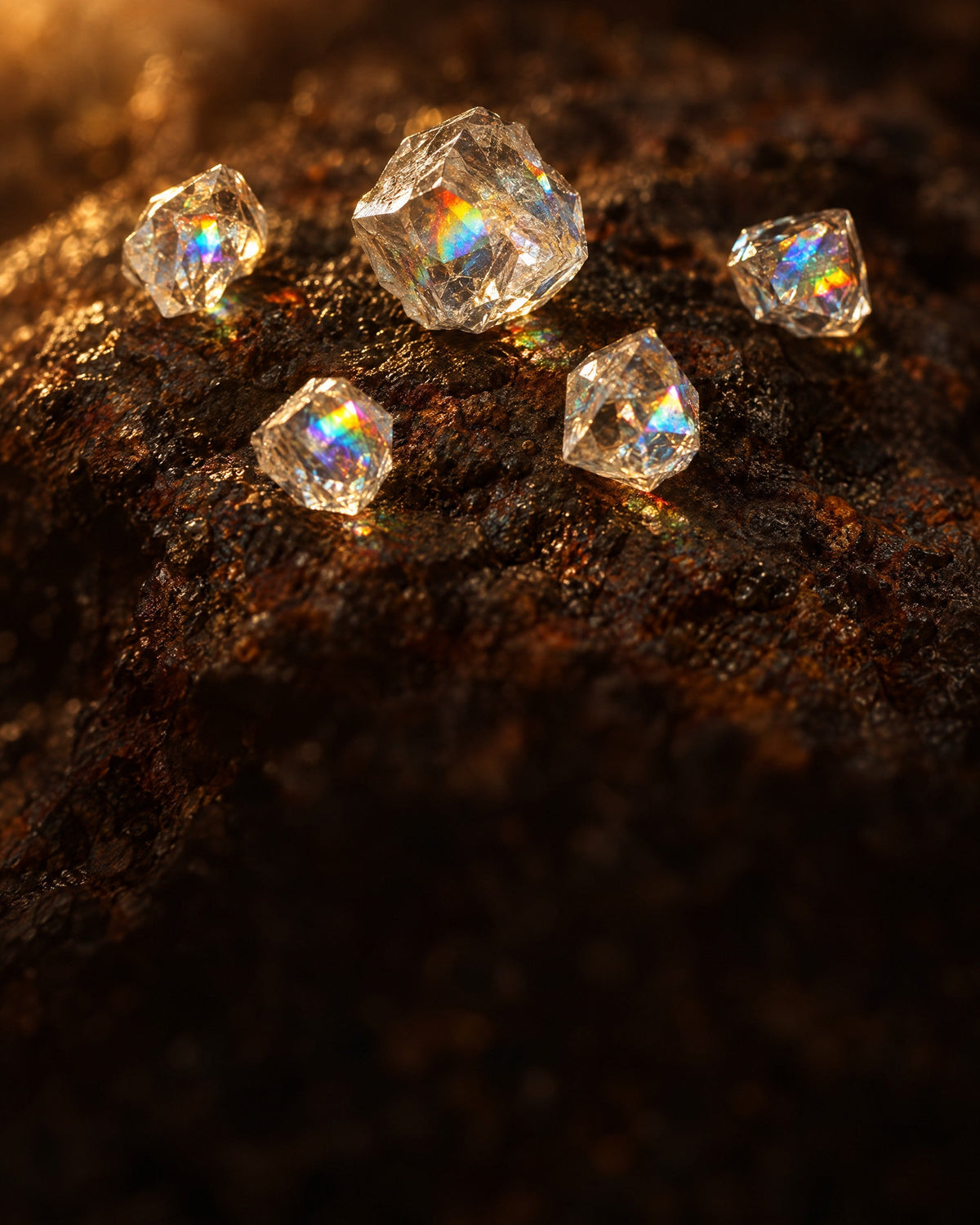 Crystals that threw colour