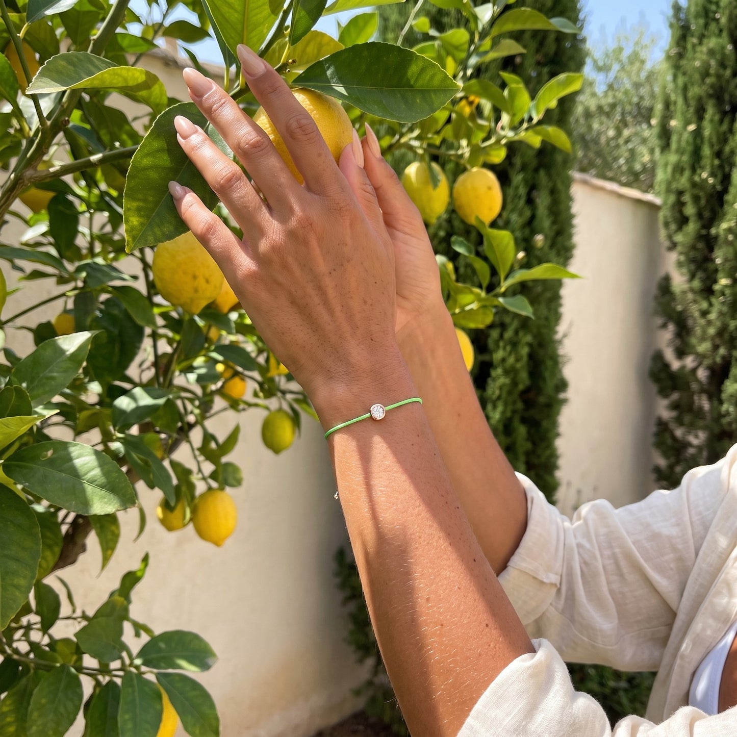 zest: On a white cuff